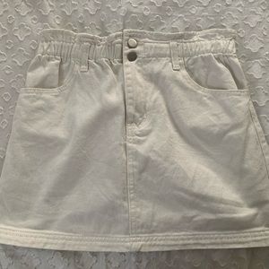 White Denim Skirt